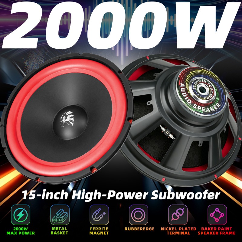 1pcs 15 Inch Car Subwoofer 200 - огляд і ціна Audio Home Cinema